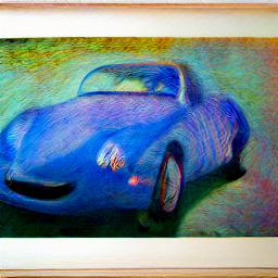 generated: a painting of a sport car in the style of Monet #5